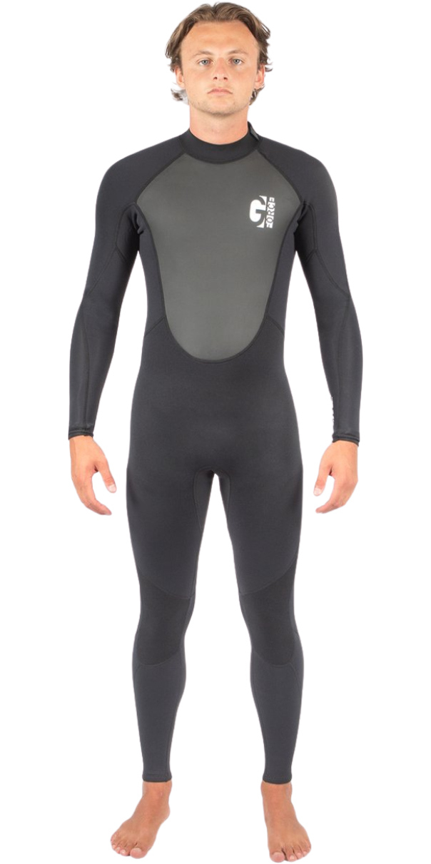 2025 Gul Mens G-Force 3mm Back Zip Flatlock Wetsuit GF1305-B7 - Black